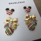 2 New Disney Parks Christmas Holiday 2024 Baublebar Mickey Earrings Stud Set