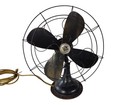 Antique Vtg Robbins   Myers Electric Fan 4 Blade Oscillating Desk Fan Works 1920