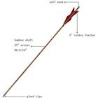 Archery Bamboo Arrows 32 Inch Hunting Arrow For Recurve Longbow pack Of 12 