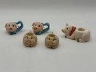 Vtg Miniature Pig Coffee Tea Set Of 5 Farm Ranch Animal Figurine Grannycore