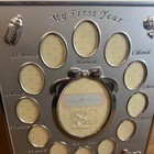 Baby Photo Frame My First Year Newborn To 12 Months Silver Oval Picture Spaces