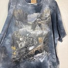 Vintage The Mountain Shirt Mens 2xl Blue Train Railroad Graphic 90s Usa