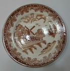 2 Japan 6  Porcelain Transfer Ware Pottery Plates Brown Dutch Windmill Free S h