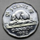 Canada 1953 Nsf 5 Cents  Uncirculated   c453 