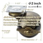 Casters Set Of 4 Antique Brass Casters With Brake 2 Inch Ball Castor Wheels