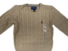 Polo Ralph Lauren Boys Cable Knit Crew Neck Sweater Tan