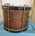 Vintage 1940 s Marching Band  Mahogany   Hand Painted Snare Drum