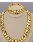 Men s Gold Metal Necklace And Bracelet Jewelry Set
