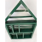Vtg Green Granny Cottage Wooden House Shadow Box Wall Shelf Display Cubby 22 5in