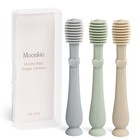 Baby Tongue Cleaner Silicone 3 Pack Newborn Oral Care Kit Toothbrush Blue Mint