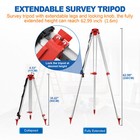 1 65m Aluminum Survey Tripod Laser Level Transit Level W  5m Telescoping Staff