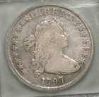 1797 Draped Bust Dollar Icg F15    10 Stars Left    Free Shipping Bb-71  B-3