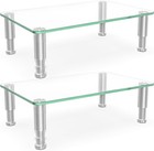2 Pack Computer Monitor Riser With Height Adjustable Multi Media Desktop Stan   