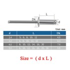 M2 4 M4 M5 M6 4 Aluminium Pop Rivets Dome Head Open Blind Rivets Steel Mandrel