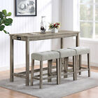 4 Piece Dining Table Set Wood Kitchen Breakfast Furniture W  3 Chairs Us