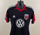 Dc United Mens Sz Medium Black Vw Adidas Climacool 2010-11 Mls Soccer Jersey Exc