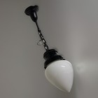Vintage 1930   s Art Deco Light Fixture Ceiling Pendant Teardrop Glass Shade