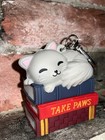 Bath   Body Works Gray Cat Book Stack Pocketbac Holder Key Chain     cat Lovers    