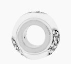 Brighton Blissful Hearts White Bead W Crystals  J9654f Msrp   21 New  2 Beads 