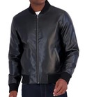 Calvin Klein Men s Black Faux Leather Bomber Jacket Size Large Lightweight