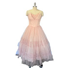 Vintage 50s Cupcake Strapless Dress Size Xs S Pink Tulle Fit  Flare Prom G2u
