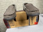 Dearfoams Slippers Shoes Mens Sz M 9-10 Coffee Herringbone Moccasin Memory Foam