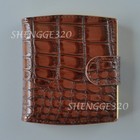 Pu Leather Stainless Steel Cigarette Case King Size 10 Pcs Storage Metal Box