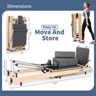 Naizea Foldable Pilates Reformer Oak Wooden Home Pilates Equipment Studio Gym