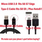 For Samsung S9 S8 S7 Note 8 9 Fast Charging Dual Usb Car Wall Charger Cable Lot