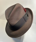 Vintage Adam  fifth Avenue Quality   sinatra Style  Brown Fedora Size 7  Ex Cond