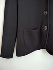Talbots Black Pure Merino Wool Knit Blazer Cardigan Jacket Front Pockets Sz M P