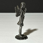 Small Pewter Fairy Statue Figurine Spring Fairy Standing On Flower Elf Ears