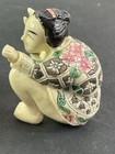 Two  Erotic Japanese Netsuke Shunga Figurines Hand Carved painted