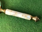 Vintage Brass Magnifying Glass With Mother Of Pearl Handle 7-1 2 
