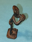 Old Small African Ashanti Brass Sculpture Of Man Gold Weight   1 3 4 Inches Tall