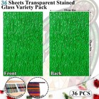 Stained Glass Sheets 36 Pack 4x6 Inch Transparent Assorted Colors Craft