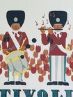 Tivoli Gardens Denmark Travel Poster 1965 Soldier Guards Flute   Drum Copenhagen