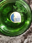 Czech Republic Green Glass Perfume Bottle W  Stopper  Gold Floral Decor