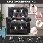8-point Vibrating Massage Recliner Chair W  Lumbar Heat Remote Timer  Gray