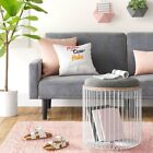 Room Essentials Ottoman Round Wire Frame Metal Living Office Space White