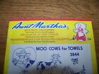 New Sealed Aunt Martha s Hot Iron Transfers Moo Cows Design  3844 Sealed Vtg 