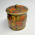Vintage Daher Floral Tea Biscuit cookie Tin W  Lid Long Island Ny  England Made 