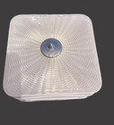 Vintage Art Deco Mid-century Modern Square Ceiling Light Glass Shade Clear Frost