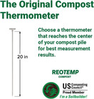 Reotemp 20 Inch Fahrenheit Backyard Compost Thermometer With Digital Composting 