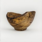 Hand Turned Wood Oak Bowl Natural Edge  5  Tall X 8  Wide Hand Made Signed