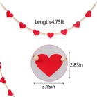 Red Felt Heart Wood Bead Garland Banner Valentine s Day Fireplace Mantel Party 