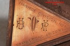 Antique Tombstone Az Knights Pythias Banner Copper Printing Block Lilley 5p152