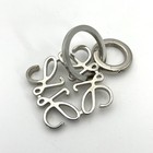 Loewe Anagram Keyring Key Charm Silver Logo