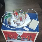 Lighted Christmas Tabletop Winter Village Scene Figurines Painted Plastic Corded