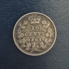 1901 Canada Silver Dime 10 Cents Silver Coin Queen Victoria